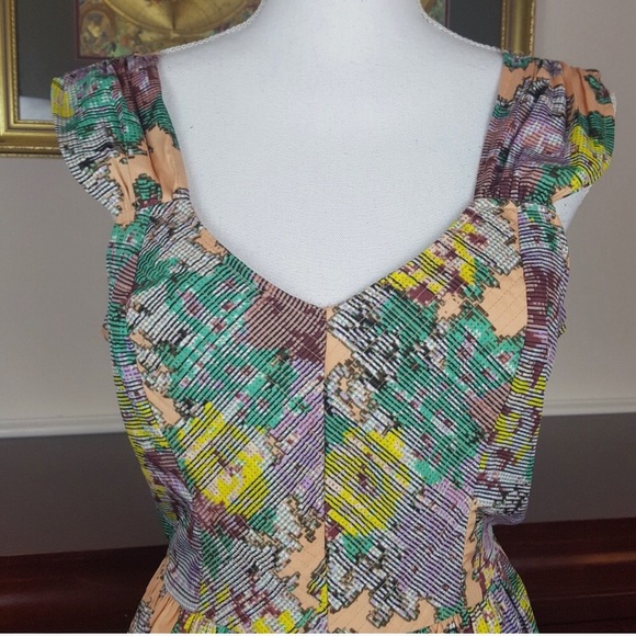 Bar III Pixelated Floral Tie Back Sundress XL - Picture 2 of 6